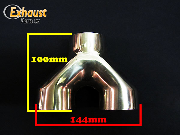Exhaust "Y" joint Divider - 2 into 1 - Easy Exhaust Gas Flow - W | Exhaust Parts UK