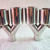 3.5"- 90mm Rolled Staggered Twin Tailpipes QUAD SETUP - Image 3