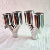 3.5"- 90mm Rolled Staggered Twin Tailpipes QUAD SETUP - Image 2