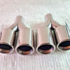 3.5"- 90mm Rolled Staggered Twin Tailpipes QUAD SETUP