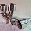 3.5"- 90mm Slash Staggered Twin Tailpipes QUAD SETUP