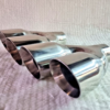 3.5"- 90mm Slash Staggered Twin Tailpipes QUAD SETUP - Image 4