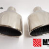 6" x 4" Oval Dual Exhaust Tailpipes Tips Chrome Audi RS4 RS3 GOLF R Leon Cupra