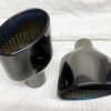 6" x 4" Oval Dual Exhaust Tailpipes Black Chrome Audi RS4 RS3 GOLF R Leon Cupra